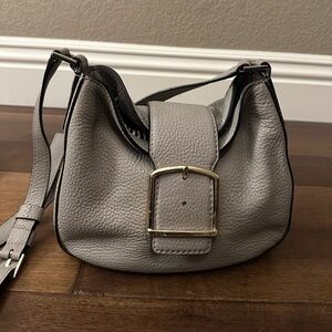 Healy Lane Kate Spade Grey Crossbody Purse in Pebbled Leather